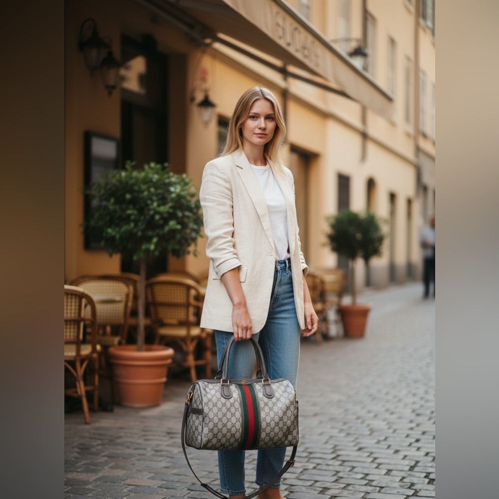 Gucci Cherry Line Web Boston Bag size 30 ( no sling ) - Picture 15 of 16